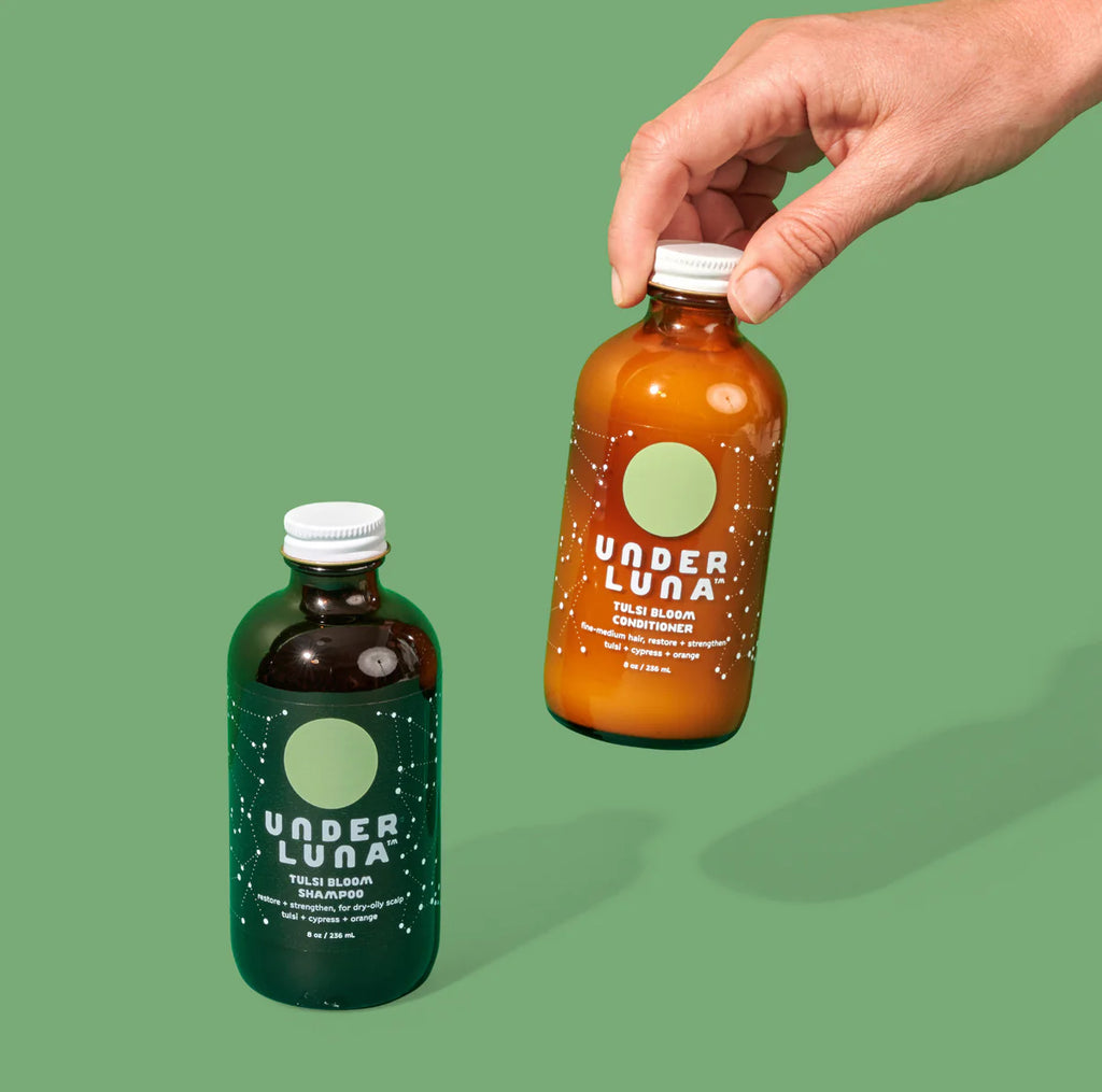 Tulsi Bloom Conditioner : for fine to medium hair, restore + strengthen for hair loss