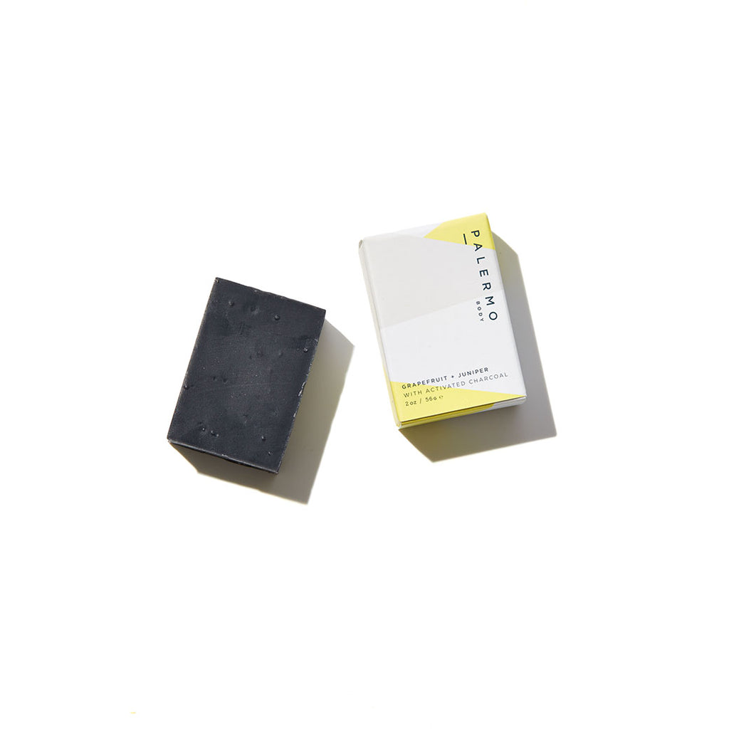 GRAPEFRUIT + JUNIPER WITH ACTIVATED CHARCOAL SOAP