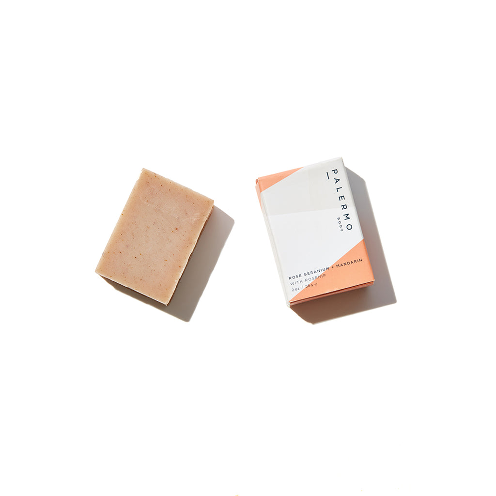 ROSE GERANIUM + MANDARIN WITH ROSEHIP SOAP